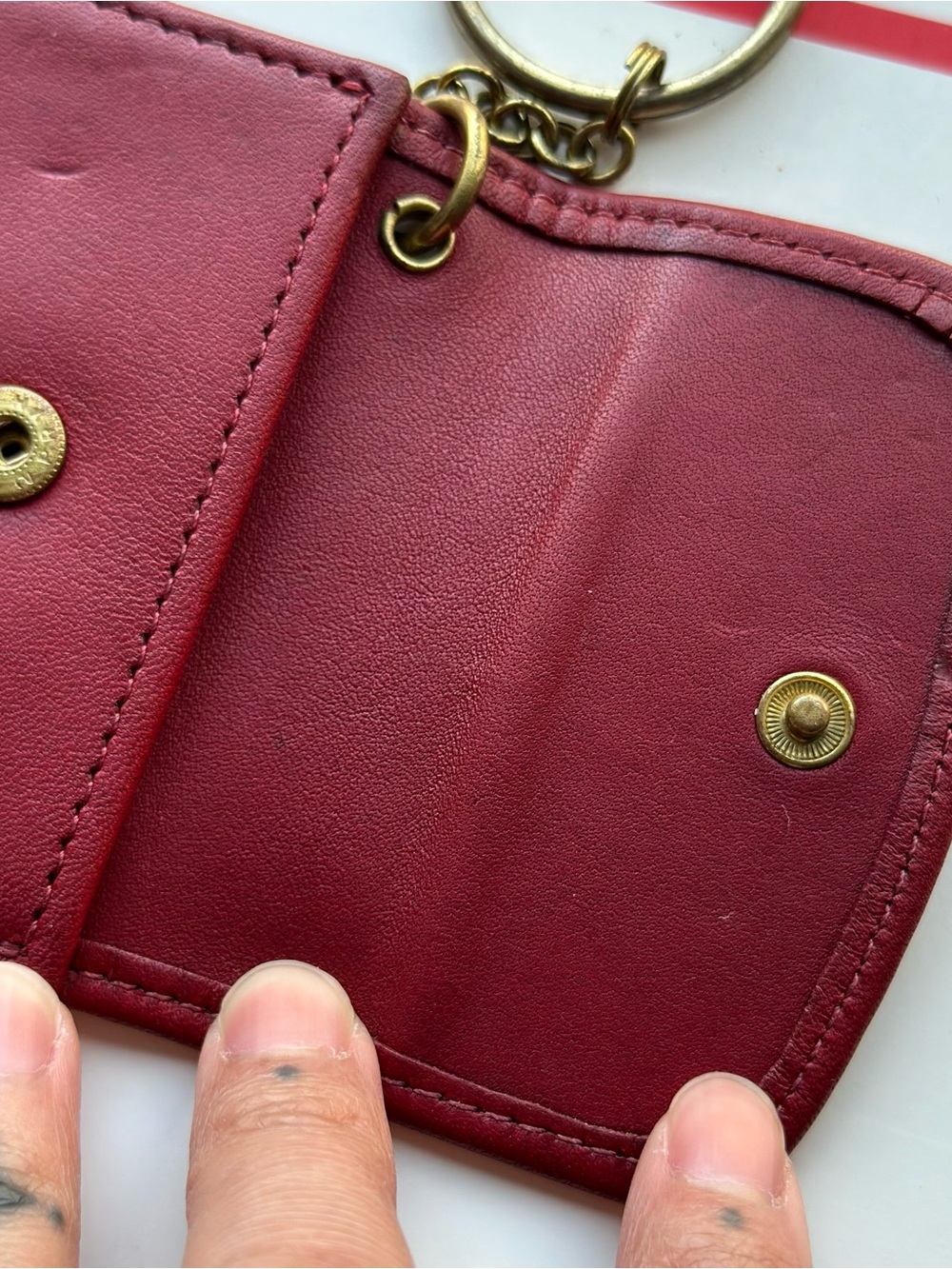 Coach Mini Keychain Pouch - Red - Picture 7 of 10